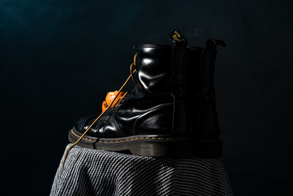 Boots in the Studio, tangerine, 2025, Nikon D750 85mm