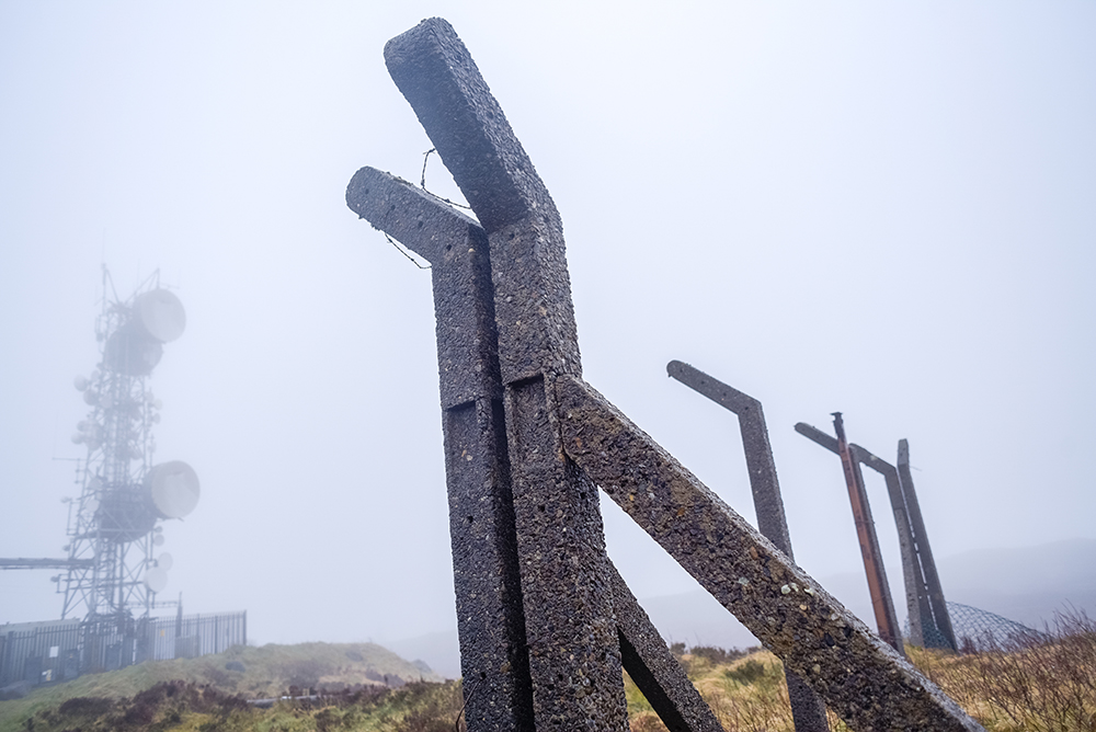 Concrete fence posts, alone without their fence, marking time and workers hands long gone, Tountinna, Nikon D750 24mm